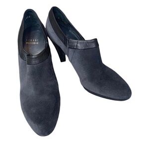 Stuart Weitzman Gray Suede Platform Ankle Booties